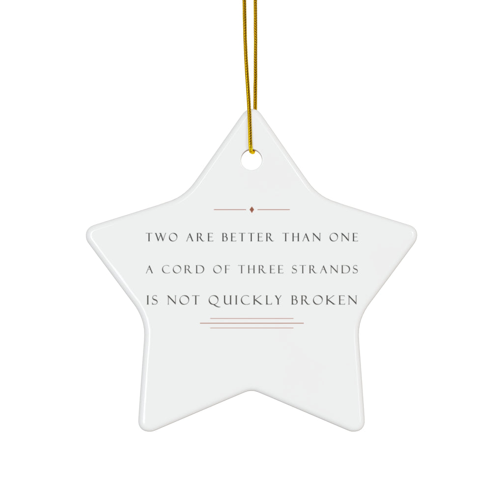 A Cord of Three Strands Bible Verse Wedding Ceramic Ornament