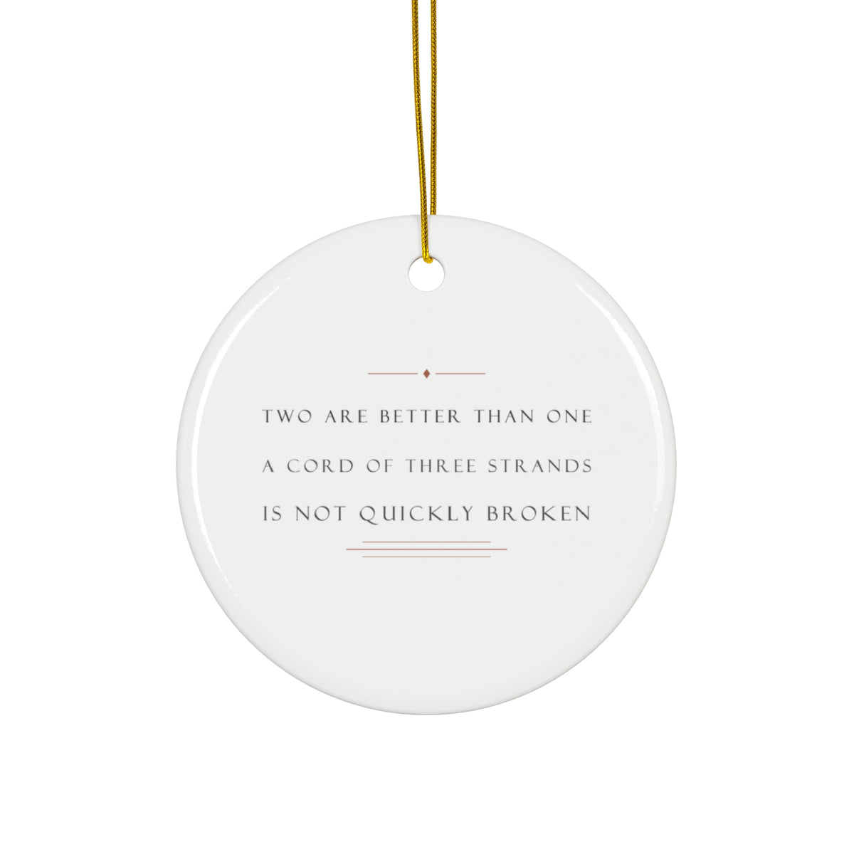 A Cord of Three Strands Bible Verse Wedding Ceramic Ornament