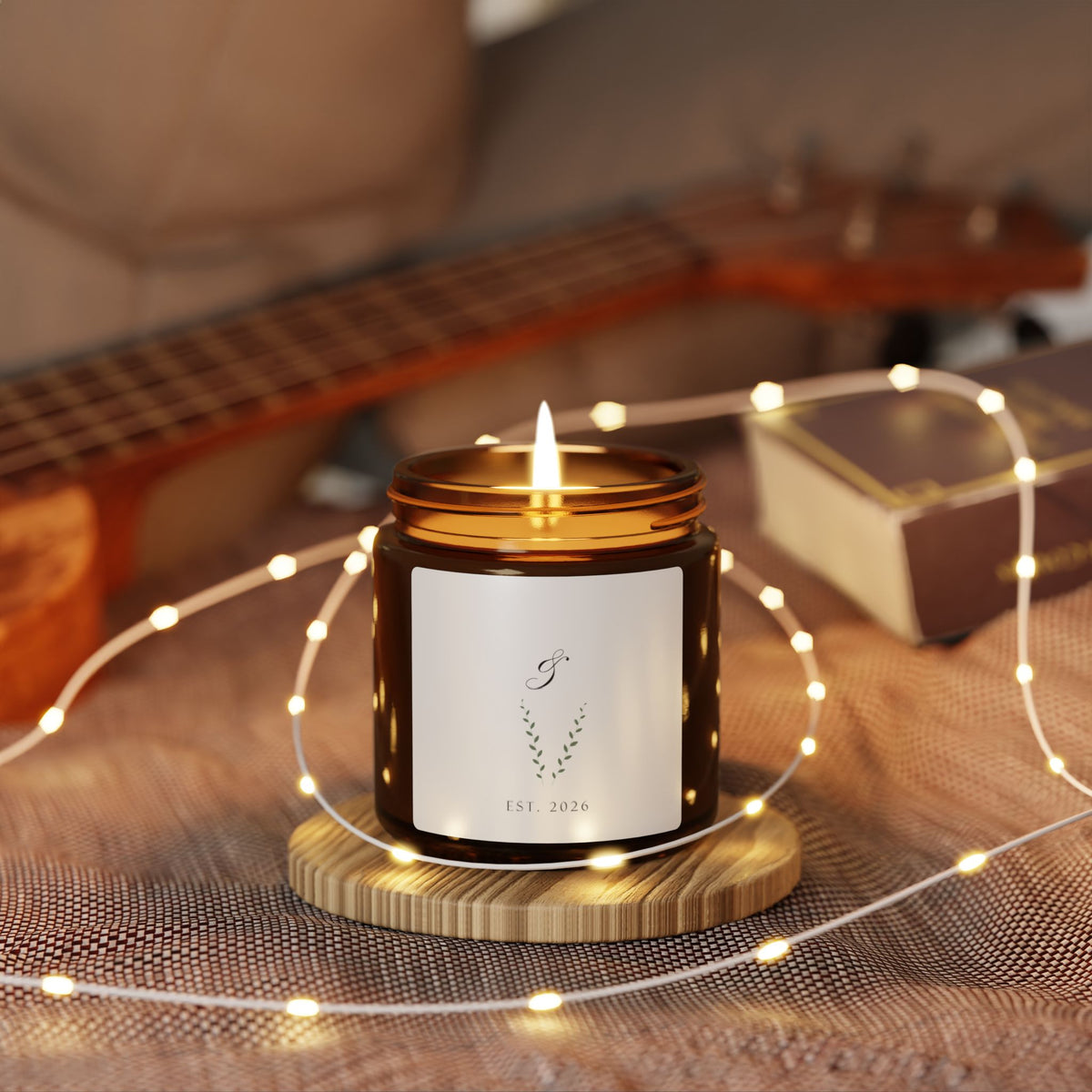 Olive Branch Crest Scented Soy Candle Wedding Gift