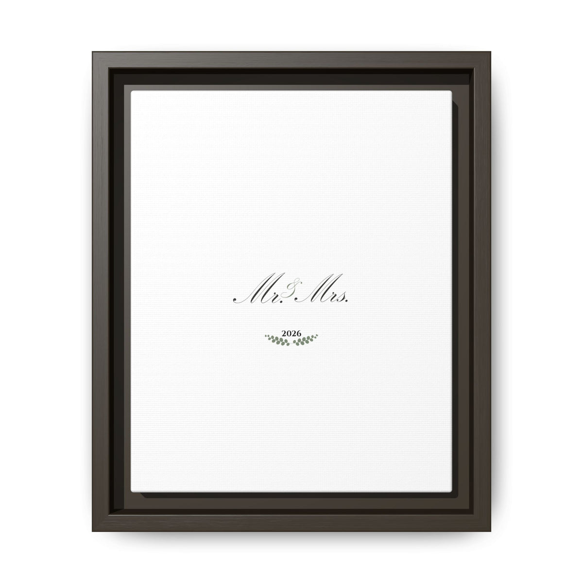 Personalized Mr & Mrs Since 2026 Eucalyptus Framed Canvas Wall Art