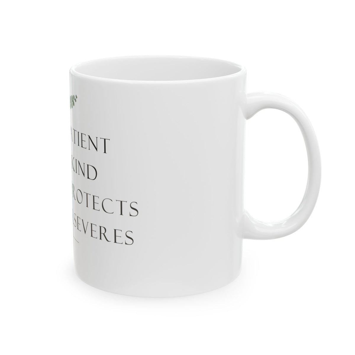 Love Is Patient Scripture Ceramic Mug Wedding Gift