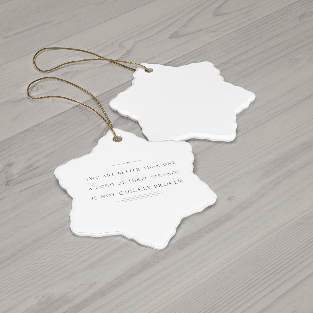 A Cord of Three Strands Bible Verse Wedding Ceramic Ornament