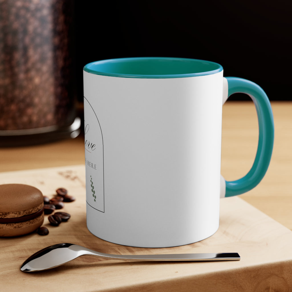 Botanical Arch Accent Mug Wedding Gift, Love Grows Here