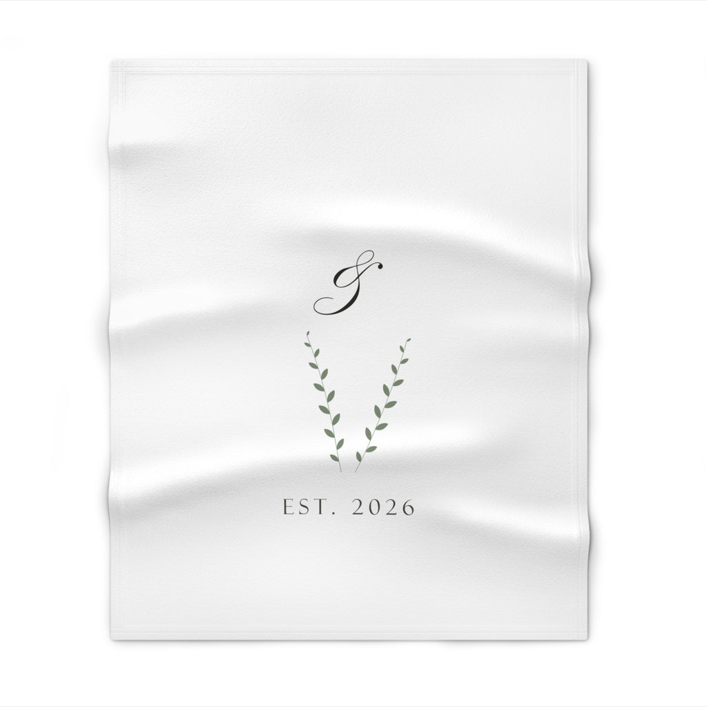 Olive Branch Crest Woven Throw Blanket Wedding Gift