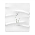 Olive Branch Crest Woven Throw Blanket Wedding Gift