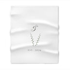 Olive Branch Crest Woven Throw Blanket Wedding Gift