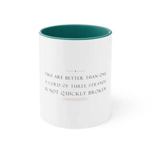 A Cord of Three Strands Bible Verse Wedding Accent Mug - personalized wedding gift