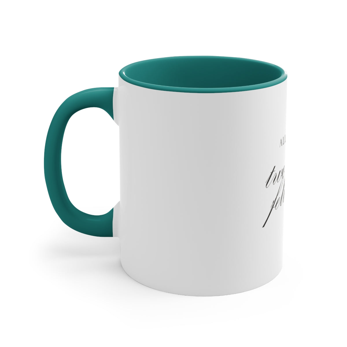 All Because Two People Fell In Love Accent Mug for Couples - personalized wedding gift
